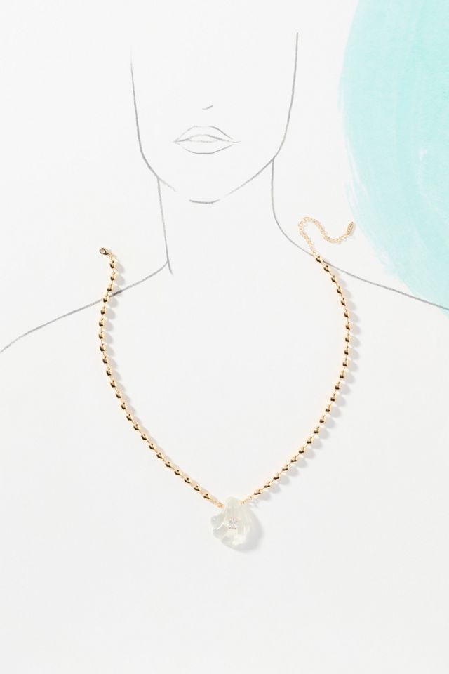 Clear Shell Pendant Necklace #4