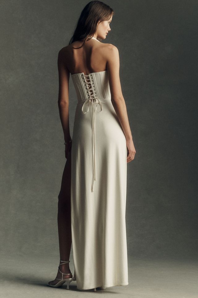 Deme by Gabriella Plumeria Halter Maxi Dress