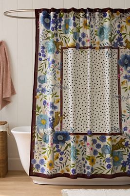 Maeve Scarf Cotton Printed Shower Curtain 