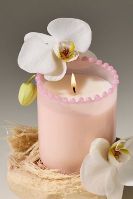 Dotted Rim Fresh Vanilla Orchid & Sea Salt Glass Candle