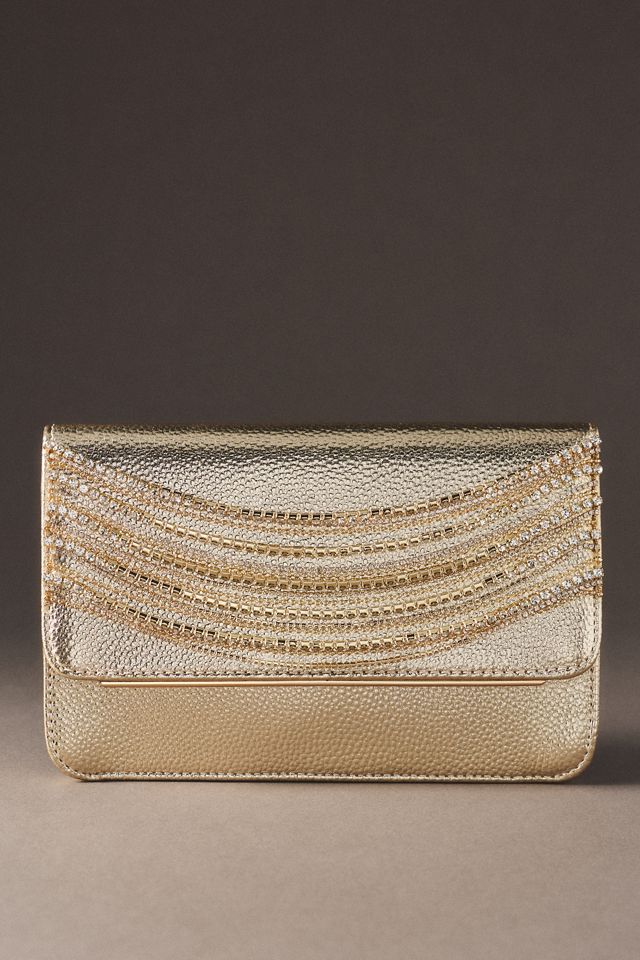 Jewel Badgley Mischka Draped Fringe Clutch #1