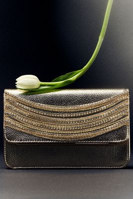 Jewel Badgley Mischka Draped Fringe Clutch