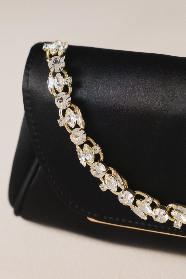Badgley Mischka Seraphina Satin Clutch with Crystal Handslip #2