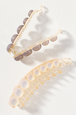By Anthropologie Women's Beige Bubble Banana Claw Clip