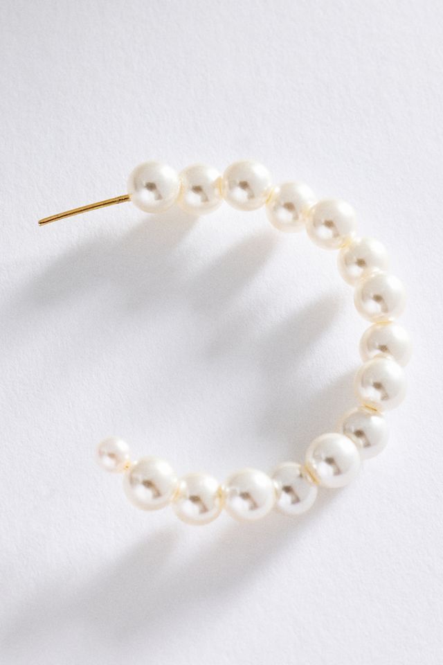 Small Pearl Hoop Earrings #1
