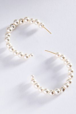Small Pearl Hoop Earrings
