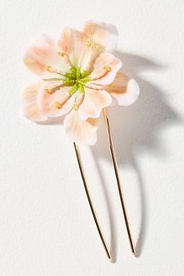 Anthropologie Crystal Flower Bobby Pin Set Anthropologie Flower Pearl Set of Six Crystal Hair Clips  main image 4