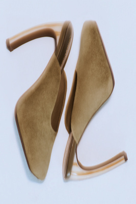 Jeffrey Campbell Mittz Square-Toe Heels, Olive Suede