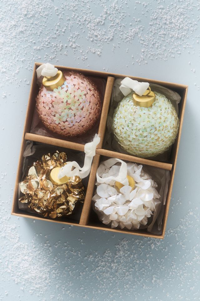 Embellished Bauble Ornaments, Set of 4 #1