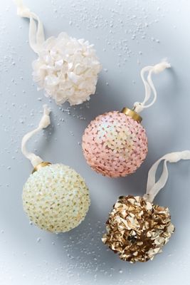 Embellished Bauble Ornaments, Set of 4
