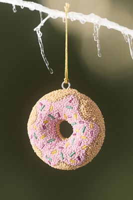 Beaded Sprinkled Donut Ornament