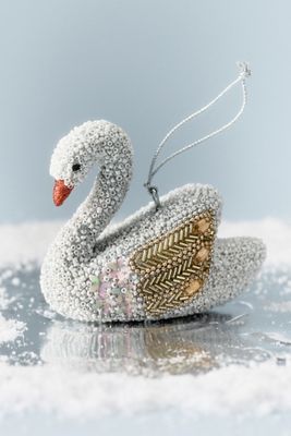 Beaded Swan Ornament