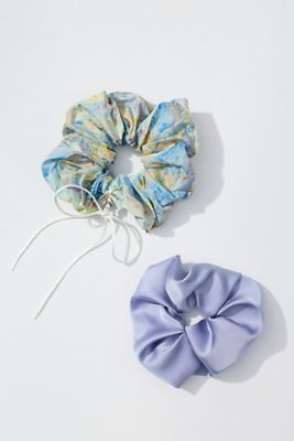 Floral Gem Scrunchies, Set of 2