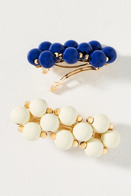 Wood Beaded Barrettes, Set of 2 | Anthropologie display picture 2