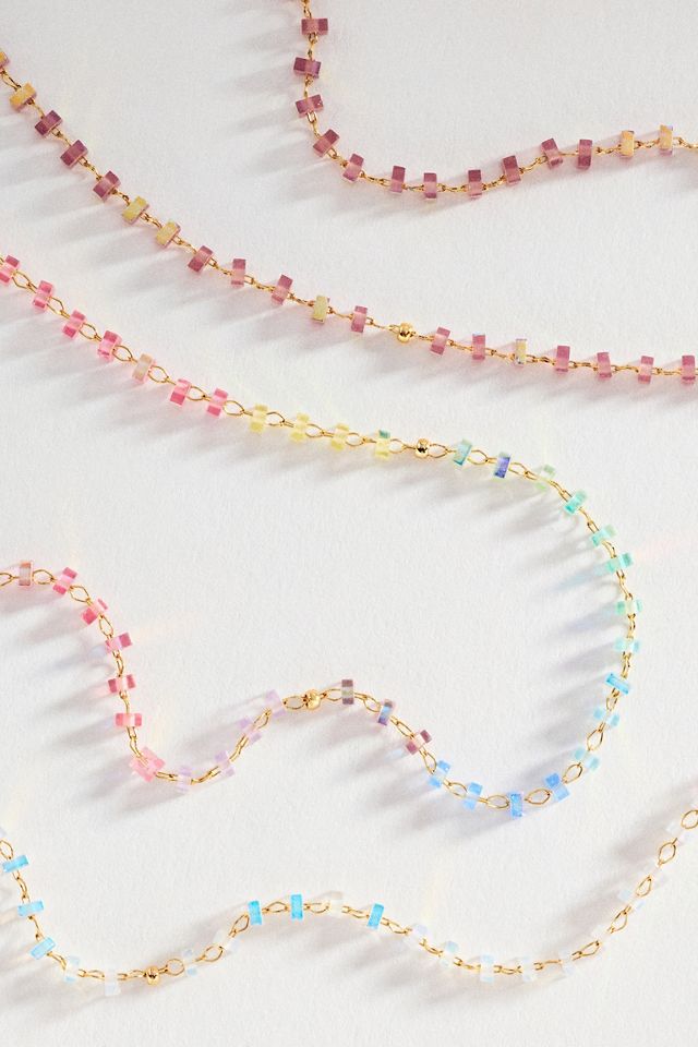 Multi-Color Delicate Beaded Necklace #1