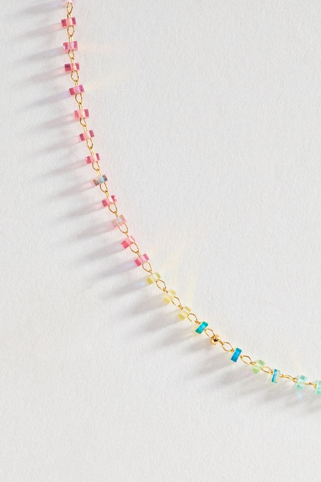 Multi-Color Delicate Beaded Necklace #2