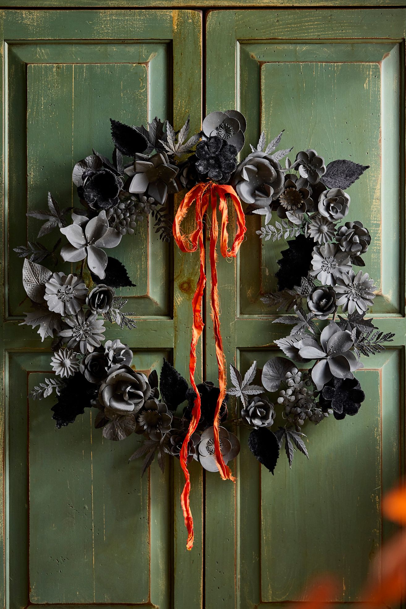 Black Velvet + Iron Floral Wreath