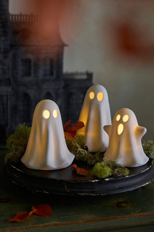 Ceramic LED Glowing Ghosts, Set of 3 #2