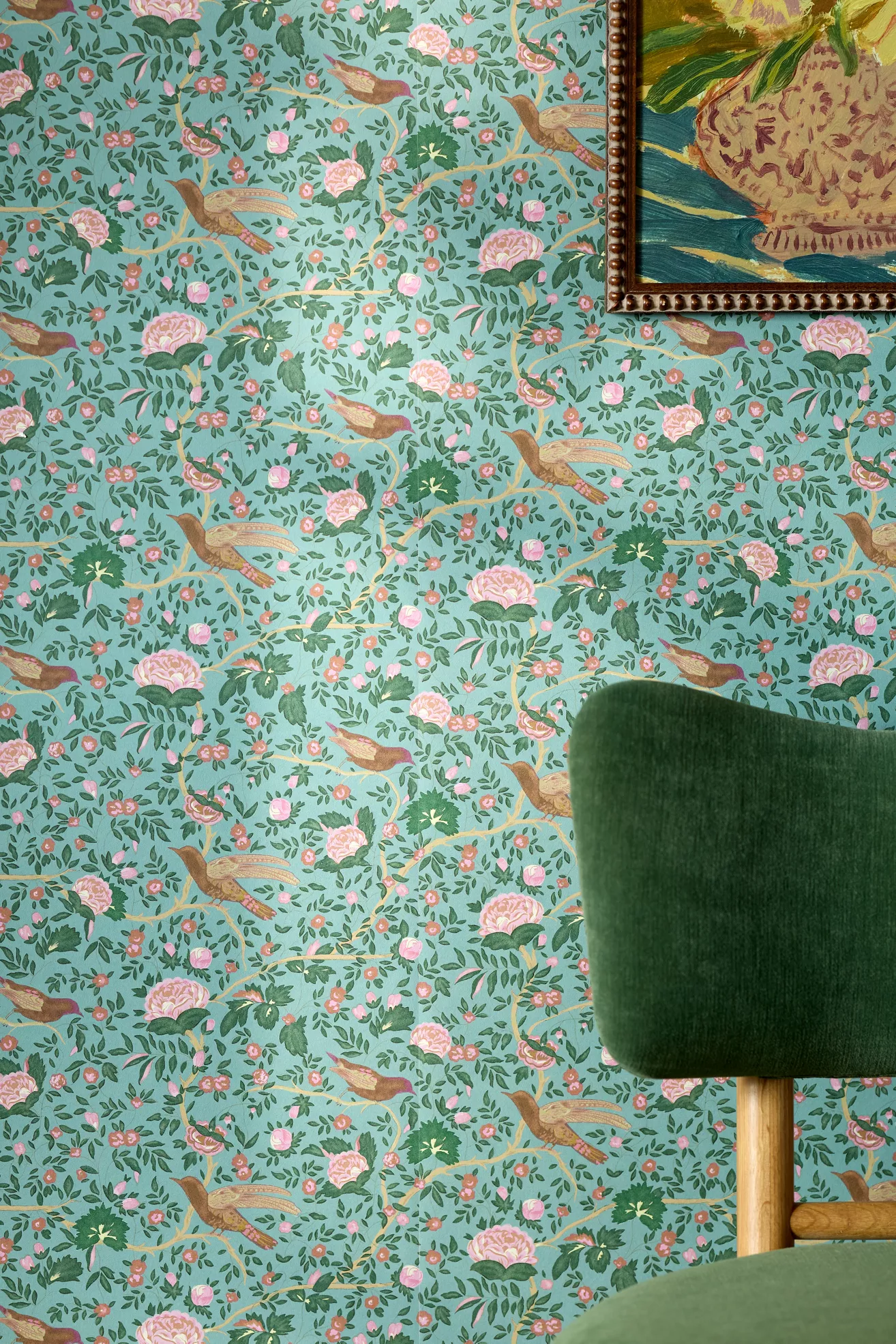 Wren Bird Print Wallpaper