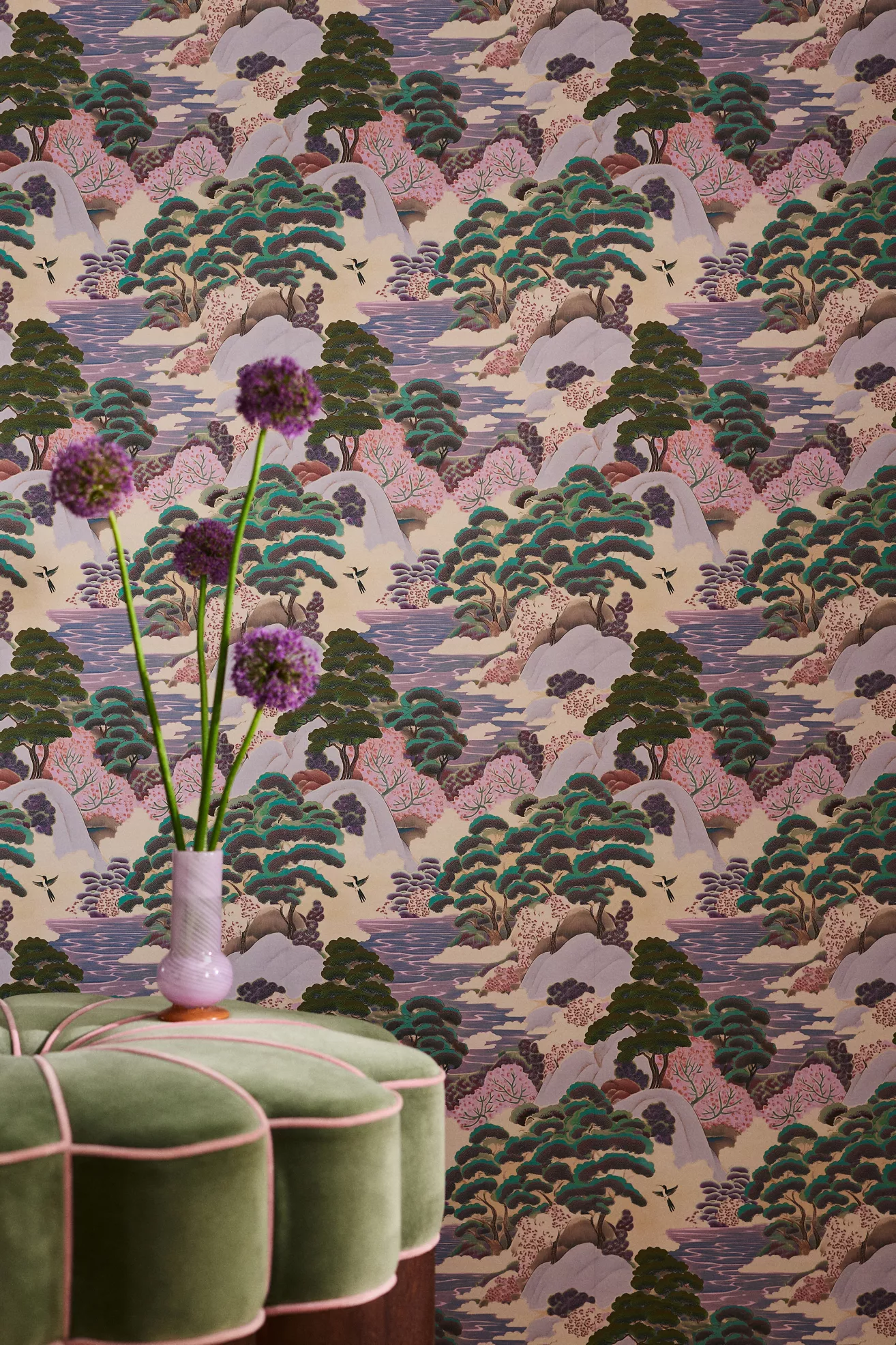 Merve Kahraman Purple Nature Scene Wallpaper