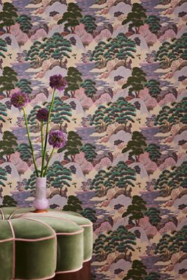 Merve Purple Nature Scene Wallpaper