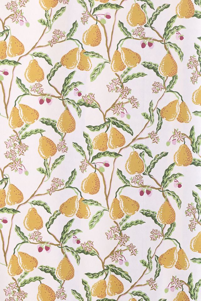 Pears Vine and Fruit Print Wallpaper #1