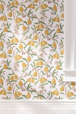 Pears Vine and Fruit Print Wallpaper
