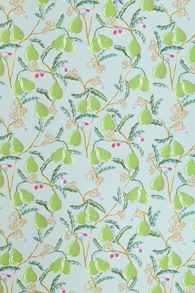 Pears Vine and Fruit Print Wallpaper #1