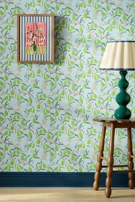Pears Vine and Fruit Print Wallpaper