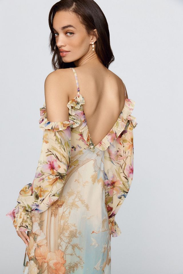 BHLDN Ruffle Puff-Sleeve Maxi Dress #3