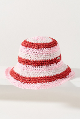 Anthropologie  Pink Puffer Bucket Hat Anthropologie x ASN – The Florette Pink Straw Bucket Hat for  main image 4