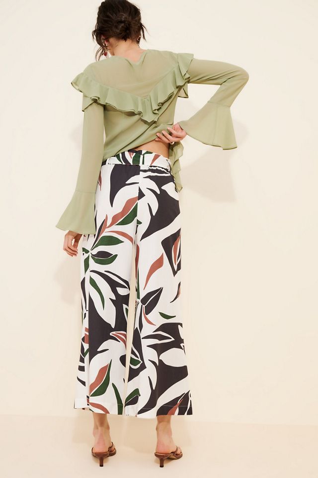 Little Lies Palm Print Linen Blend Pants #2
