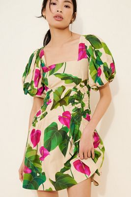 chinese dress ladies Farm Rio Watercolor Floral Blue Maxi Dress, Watercolor Floral Blue / L main image 0