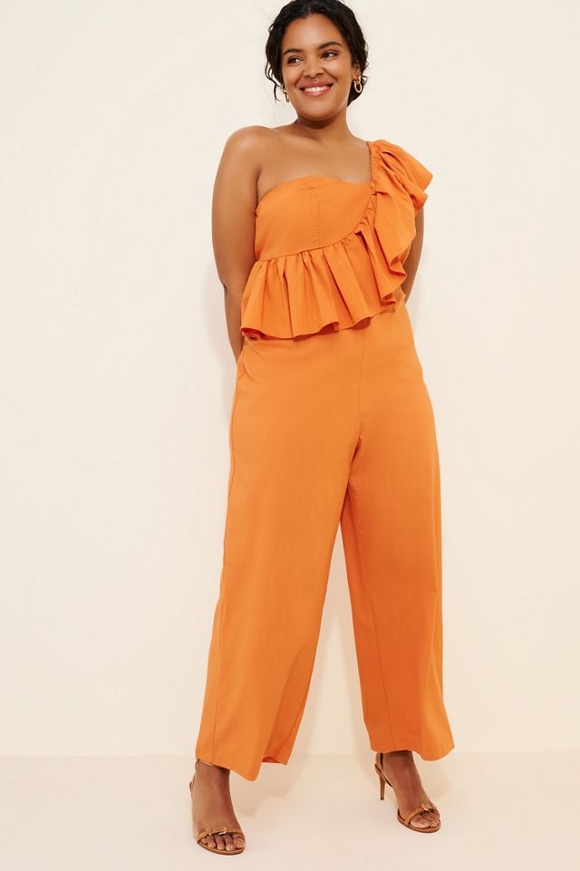 Eloquii Ruffle Linen Jumpsuit #1