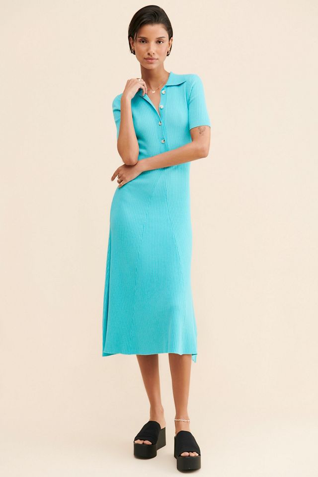 Current Air Knit Collared Midi Dress #4