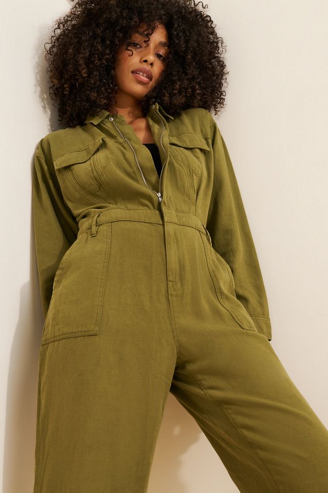 Good American Lite Linen Oversized Jumpsuit | Anthropologie