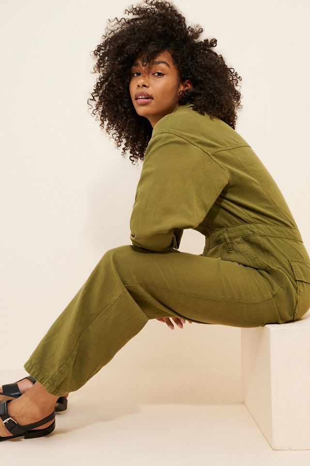 Good American Lite Linen Oversized Jumpsuit #4