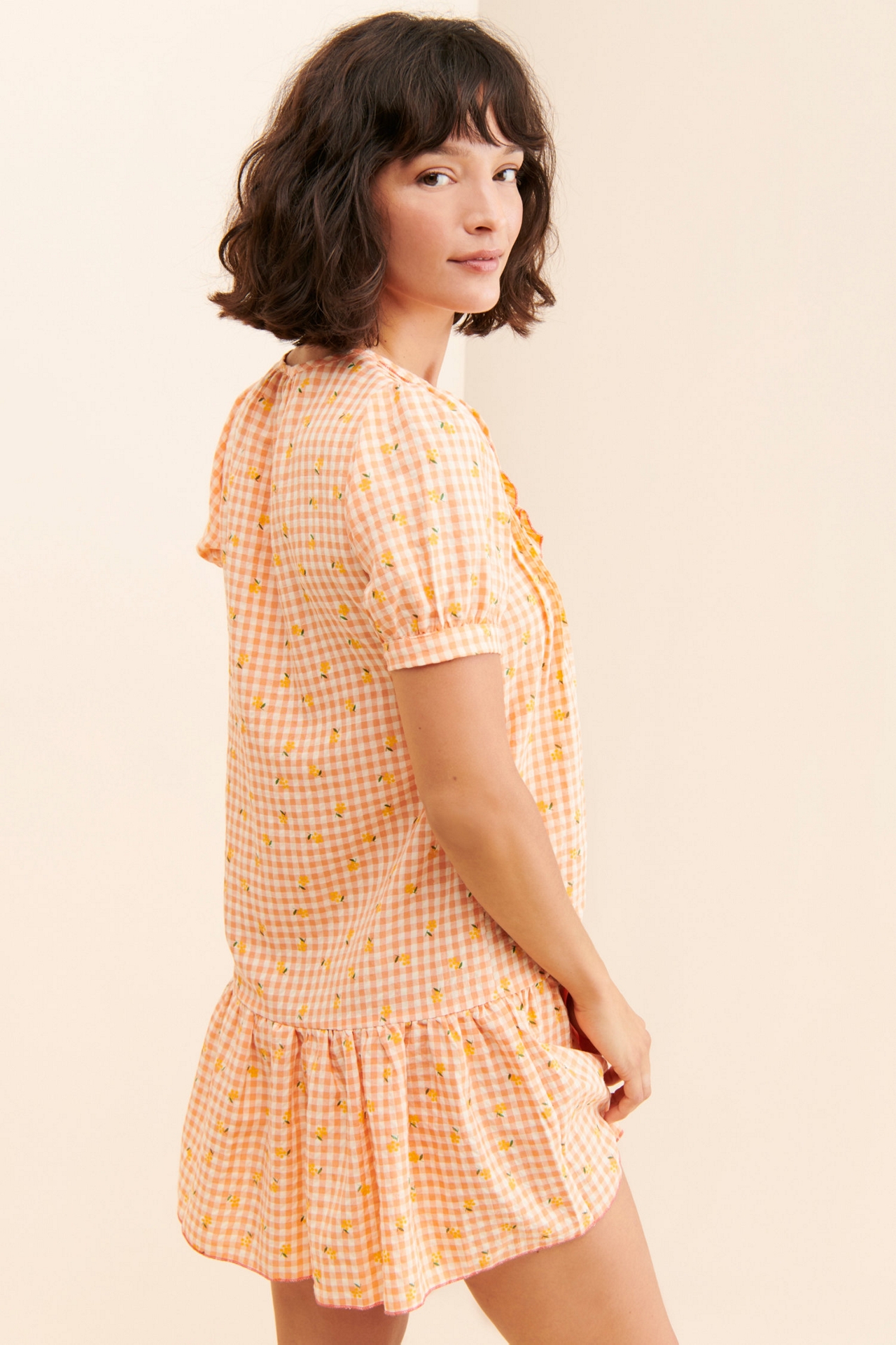 Greylin Glo Ruffled Bib Dress