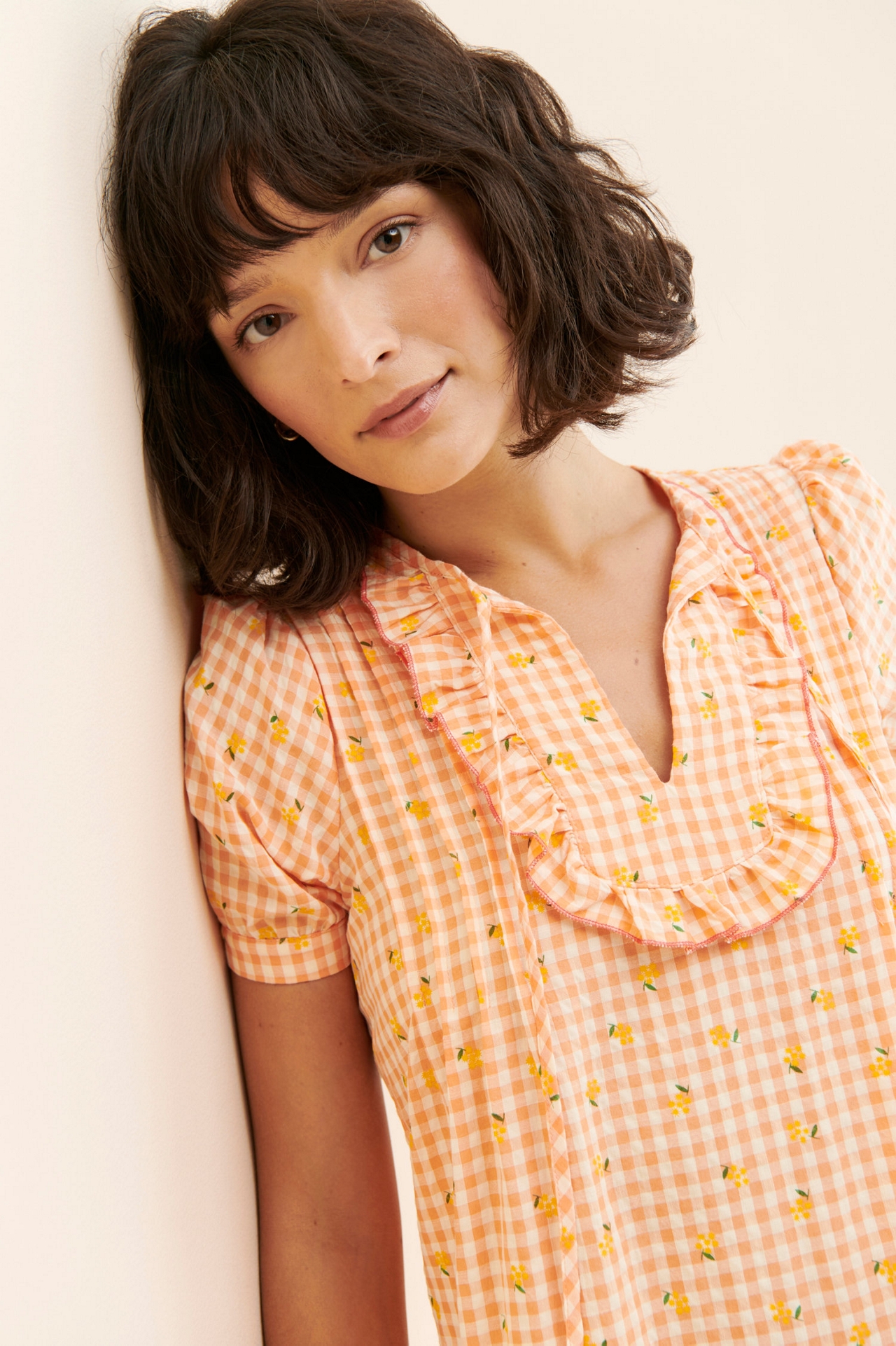 Greylin Glo Ruffled Bib Dress