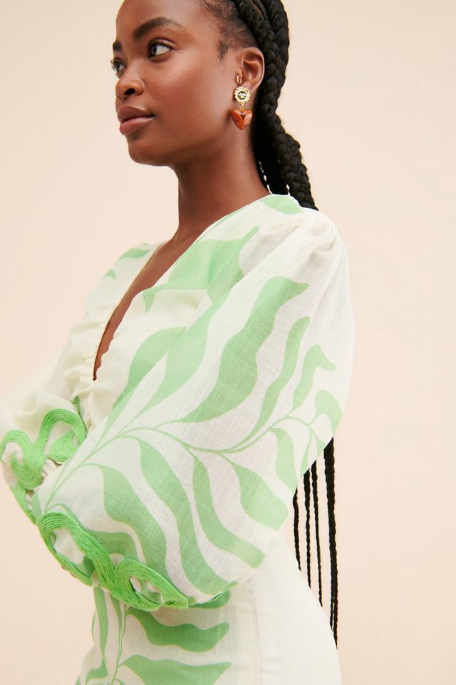 Let Me Be Leaf Printed Mini Dress