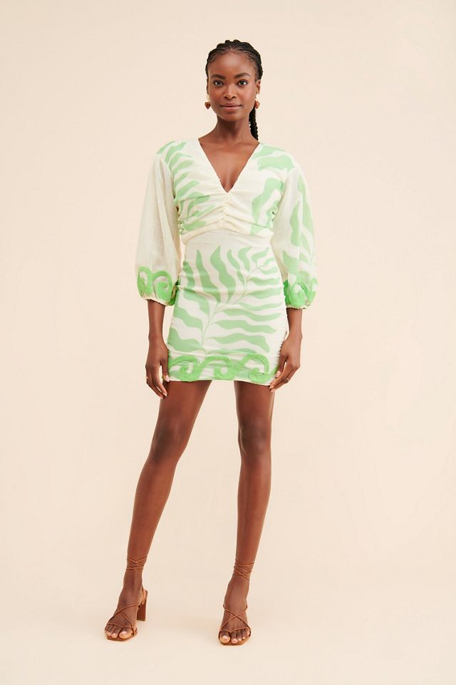 Let Me Be Leaf Printed Mini Dress | Anthropologie