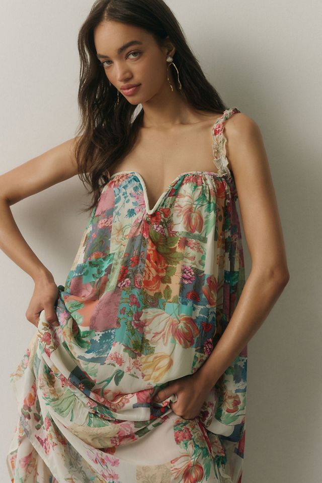 Chiffon Shift Midi Dress | Anthropologie