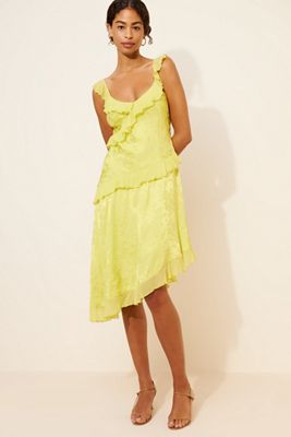 waist defined ruffled midi dress Waist-Defined Ruffled Midi Dress