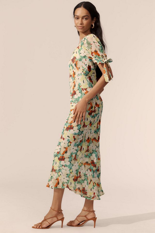 Short-Sleeve V-Neck Slip Midi Dress #2