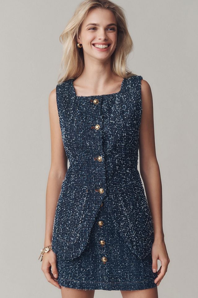 Maeve Needle-Punched Denim Vest #2