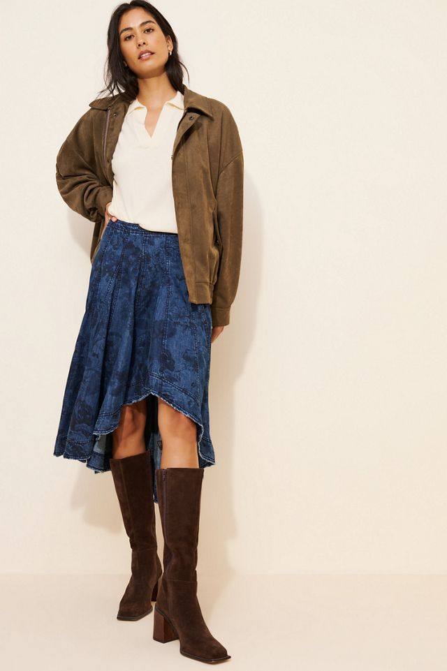 Pilcro Printed Denim Petticoat Midi Skirt #3