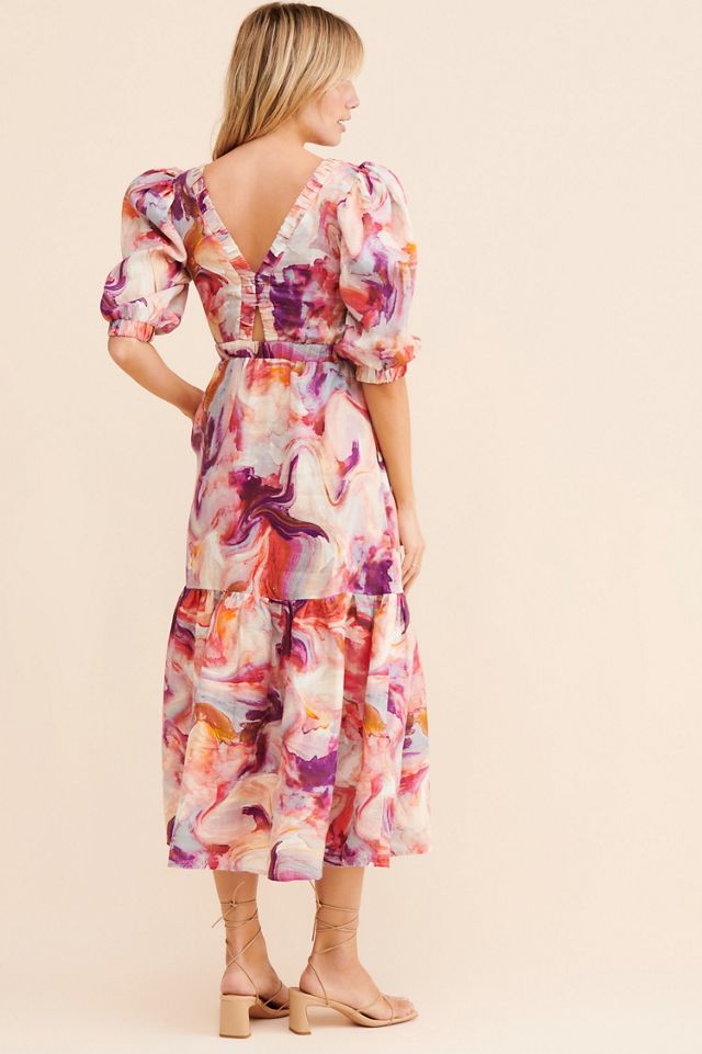 Kachel Watercolor Linen Dress #1