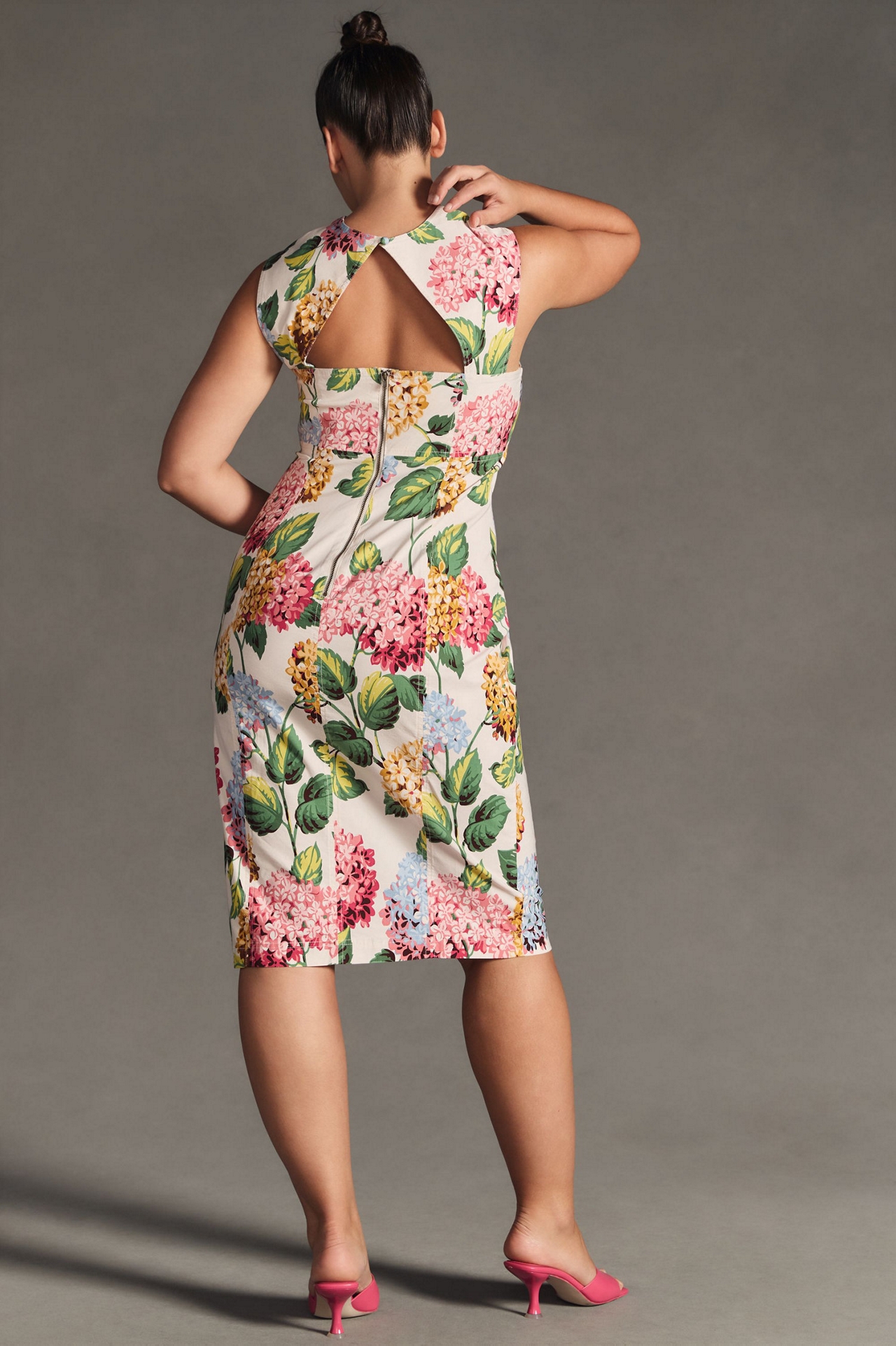 Floral Printed Cutout Midi Dress