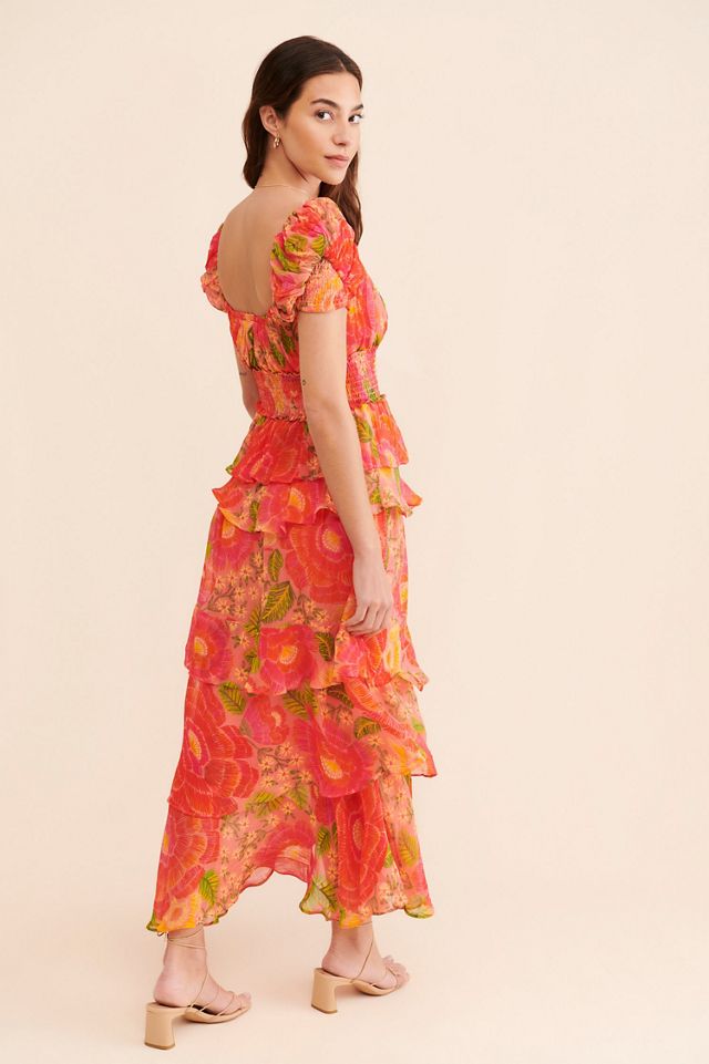knee length dresses for ladies Farm Rio Floral Off The Shoulder Long Sleeve Maxi Dress in Black at Nordstrom, Size Medium