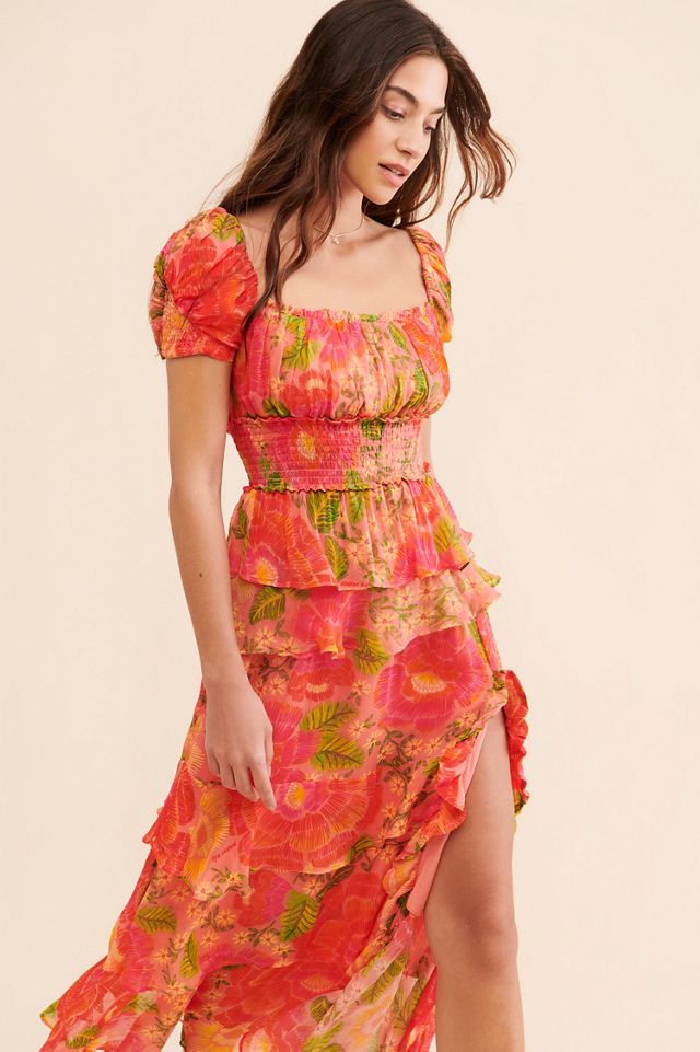leo lin rayna appliqué bustier maxi dress Leo Lin Rayna Appliqué Floral Bustier Maxi Dress